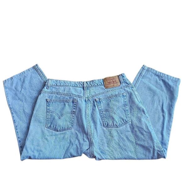 Vintage levis womens Sz 18 wash blue relax fit tapered leg 90s - Picture 2 of 10